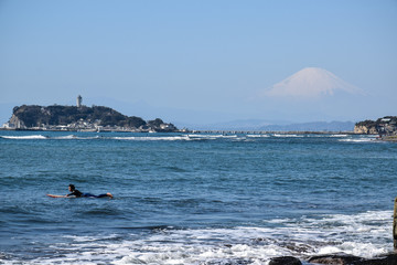 江の島と富士山