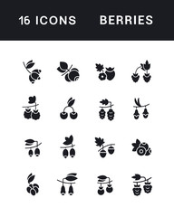 Set of Simple Icons of Berries