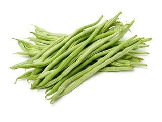 Green kidney bean on white background