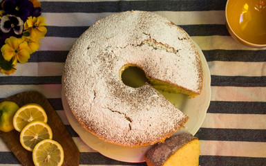 chiffon cake with lemon for your breakfast 