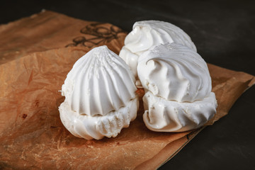 airy white marshmallows on the table