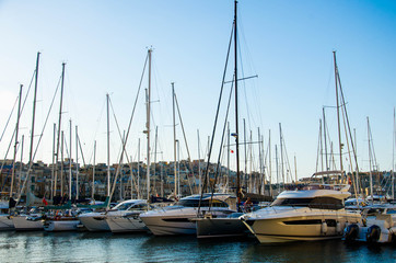 Yachts in the marina Three cities of Malta