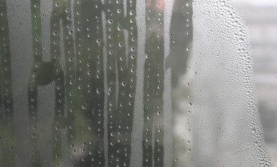 condensed water on a cold window