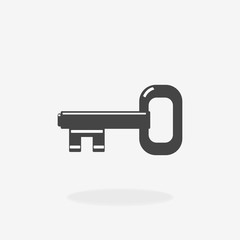 Key Black Vector Icon Illustration silhouette