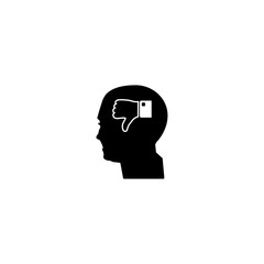 Human head and dislike sign icon on white background. eps ten