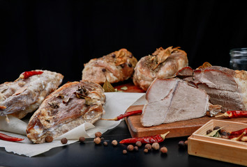 appetizing baked meat on the table