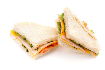 Sandwich with ham and cheese.