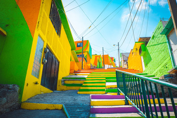 Naklejka premium Colorful Town in Pachuca de Soto, Mexico
