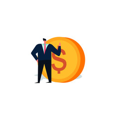 illustration of a businessman with a dollar coin