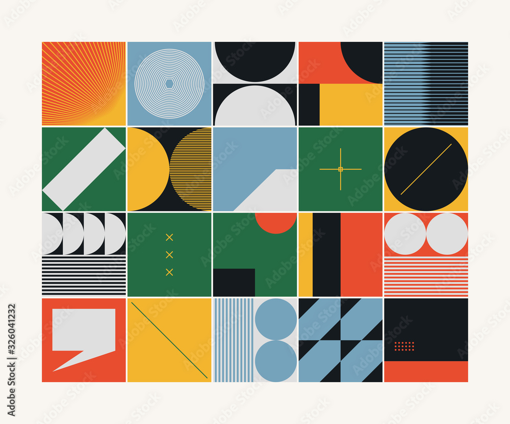 Poster brutalism design abstract vector pattern