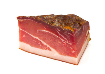 italian speck isolated on white background