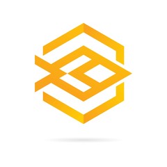 Minimalist fish logo with attractive color gradations