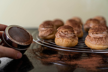 Choux pastry cream france dessert