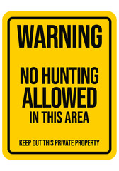 No Hunting Warning Road Sign. Endangered Animal. Hunting Season. No Trespassing. Vector Illustration