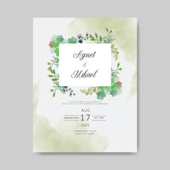 beautiful greenery wedding invitation templates