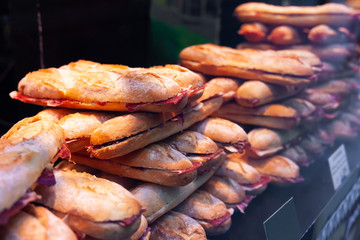 Different spanich sandwich &mdash; bocadillo at shop window