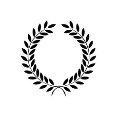 Laurel wreath floral heraldic element isolated on white background