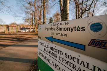 A signpost in Vilnius Techpark