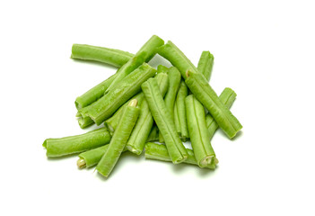 Green beans isolated on white background