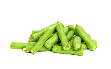 Green beans isolated on white background