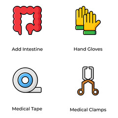  Surgical Accessories Flat Icons Pack 
