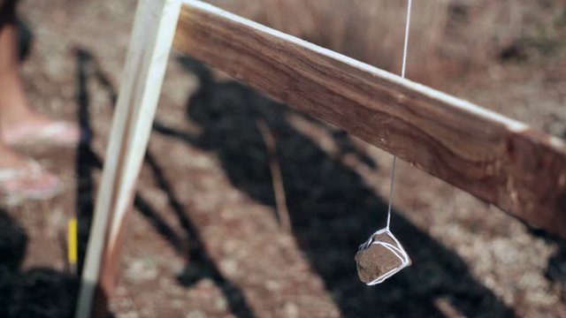 A-Frame simple primitive level tool, close up, shallow DOF
