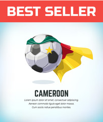 Cameroon football or soccer ball. Football national team. Vector illustration