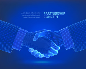Partnership handshake. Collaboration concept. Business partners shaking hands agreement. Team work, successful team. Handshake sign. Corporate business concept. Successful deal