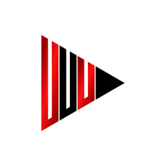 Letter UUU triangle logo design vector