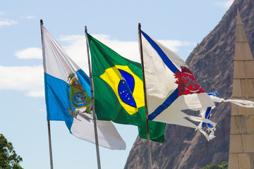flags of Brazil, the city and the state of Rio de Janeiro.