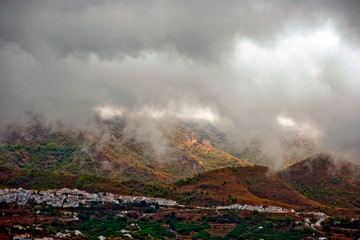 View at Frigiliana and the Sierra de Almijara Costa del Sol Andalucia Spain