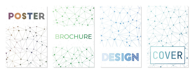 Set of geometric covers. Can be used as cover, banner, flyer, poster, business card, brochure. Amazing geometric background collection. Appealing vector illustration.