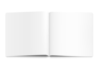 Vector realistic white paper blank magazine. Open book.