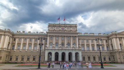 The Legislative Assembly of Saint Petersburg timelapse . It is located in a historic building called Mariinsky Palace.