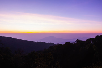 landscape sunrise at inthanon, Chaingmai, Thailand