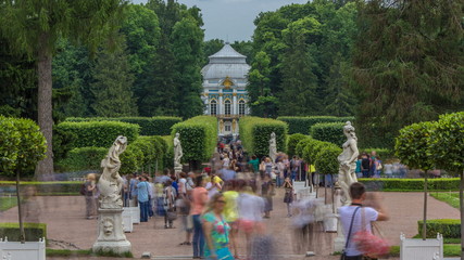 Tsarskoye Selo Pushkin timelapse, Saint Petersburg, Russia, Alley in the Park , Trees and shrubs