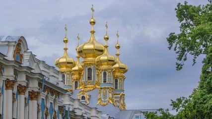 Catherine Palace with Church of the Resurrection timelapse.
