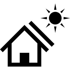 Logo Maison solaire. Panneau solaire.