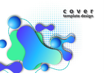 Trendy dynamic background. Fluid, flow, liquid background. The composition of liquid forms. Abstract smooth shapes, shadow effects. Art design for your design project.