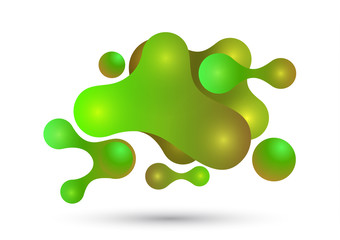 Abstract fluid and modern elements. Dynamic color shapes and lines. Liquid colorful gradient of organic forms. Isolate on a white background.