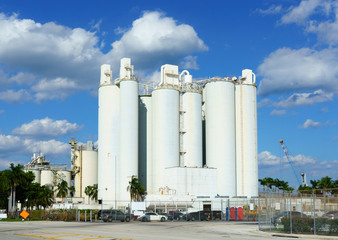 Cement plant on a  sunny day, Fort Lauderdale, USA