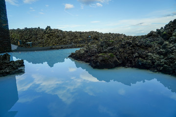 blue lagoon famous spot near Reykjavik city Iceland