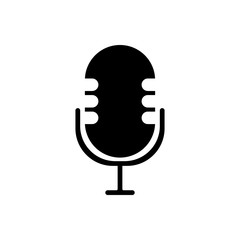 Mic outline icon isolated. Symbol, logo illustration for mobile concept and web design.