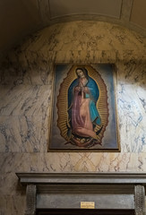 Icon of the Mother of God on the wall in the St. Peter Church in old Yafo in Israel