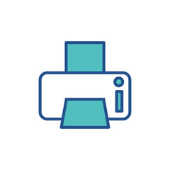 printer icon design, flat style icon collection