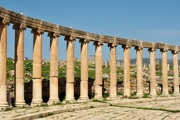 Columns of ruined Greco-Roman city of Gerasa