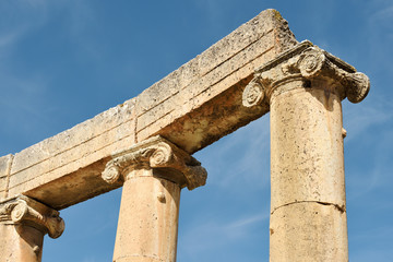 Columns of ruined Greco-Roman city of Gerasa