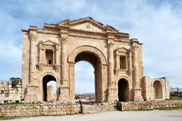 Arch of Hadrian, triumphal arch, city Jerash, Jordan