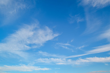 Naklejka na ściany i meble Blue sky with white clouds, Prague, Czech Republic