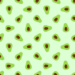 Vector seamless pattern with avocados; simple background for fabric, wallpaper, textile, web design.